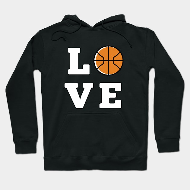 Love Basketbal ball White Hoodie by Adrian's Outline